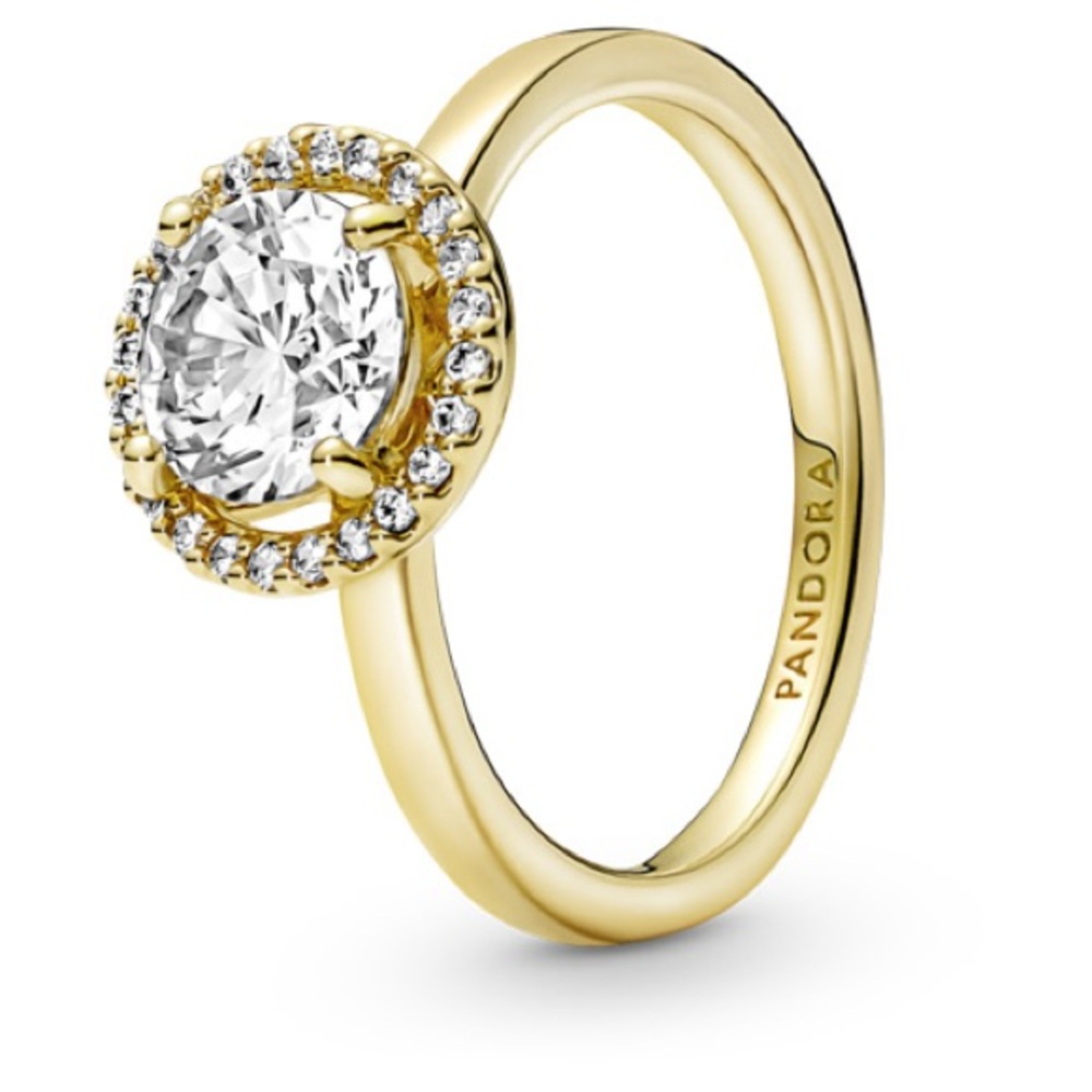 Pandora Gold Halo Rings with Sparkling Stones